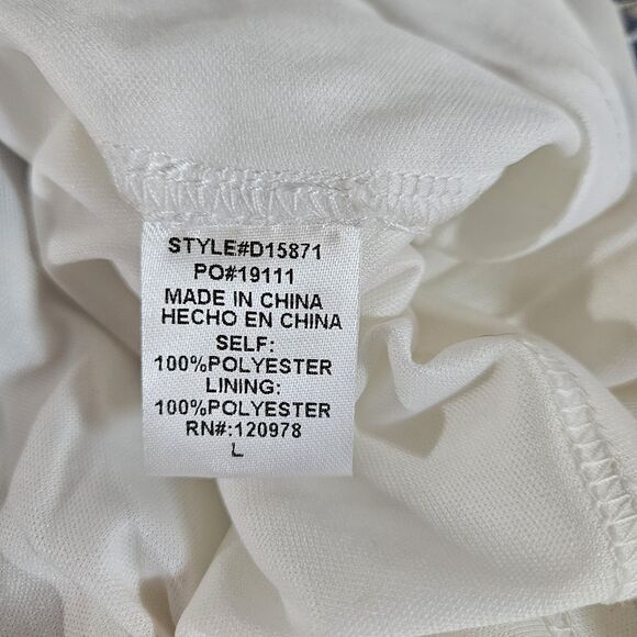 Entro Blue White Ethereal Smocked Waist Tiered Ruffled Mini Dress Sz L Romantic - Picture 10 of 14